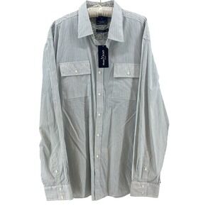 Marc Ecko Button Down Shirt Mens XXL Blue Striped NWT Quilted Panel Streetwear